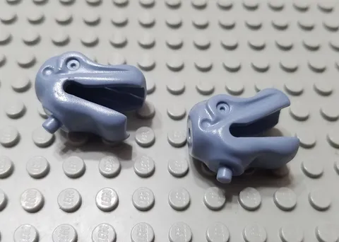 LEGO Lot of 2 Sand Blue Dinosaur Animal Heads