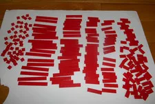LEGO BULK LOT 200 Red TILES Smooth Pieces 1X8 1X6 1X4 1X3 1X2 1x1