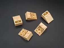 Lego - 5x - Modified Brick - Slope - 33 3x2 inv. - Tan - Beige - 3747b