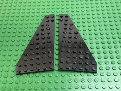 2x LEGO Black Wedge Wing Plate 7 x 12 Left & Right 6986 6956 6456 6198#3585 3586