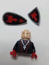 Lego Dragon Wizard BLACK MINIFIG TORSO Red Hands Castle 70403 2 Shields Accessor