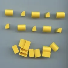 LEGO x 20 Yellow Slope, Curved 1 x 2 with Bottom Stud Holder 37352