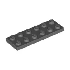 LEGO Briques Pièces 10x Foncé Gris Pierre 2x6 Clouté Plate Carreau - 4211002