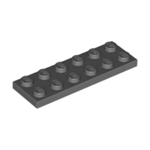LEGO Briques Pièces 10x Foncé Gris Pierre 2x6 Clouté Plate Carreau - 4211002