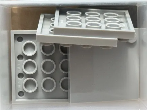 LEGO Parts - Light Bluish Gray Tile 4 x 4 with Studs on Edge - No 6179 - QTY 5