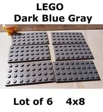 LEGO Assorted Plate DARK Blue Gray Plates Lot of 6 Star Wars 4x8 Baseplates