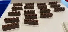 140 Lego PALISADE BRICK Wall 1X2  & 1 x 4 Lot  30136 & 30137 Brown, Gray +++