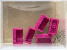 LEGO Parts - Magenta Panel 1 x 2 x 1 Rounded Corners 2 Sides - No 23969 - QTY 5