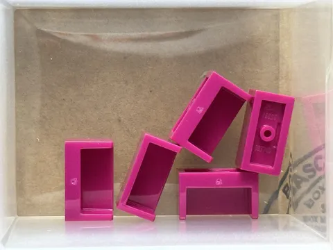 LEGO Parts - Magenta Panel 1 x 2 x 1 Rounded Corners 2 Sides - No 23969 - QTY 5