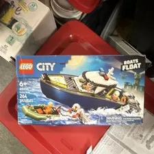 2025 Lego City Set #60456 Police Boat New In Sealed Damaged Box