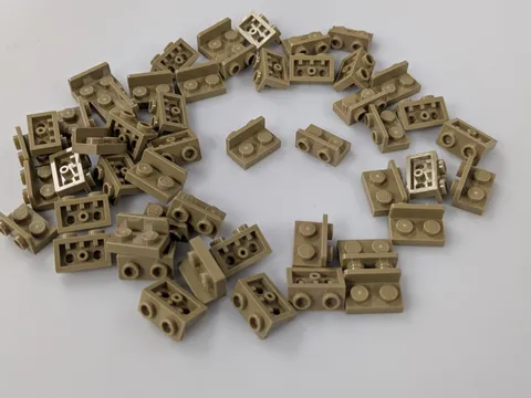 Lego x50 New Dark Tan Bracket 1 x 2 - 1 x 2 Inverted # 99780 MOC Bulk Parts Lot