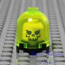 NEW Lego White SKELETON SKULL Halloween Monster Yellow Display Case Minifig Head