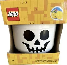 LEGO White Skeleton Skull Storage Head Small Container Halloween Decor NEW Toy