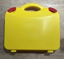 LEGO Yellow & Orange Plastic Carrying Case Storage Box With Dividers