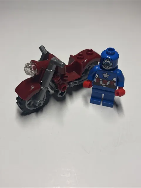 LEGO MARVEL Captain America Minifigure SH106 With Dark Red Motorcycle