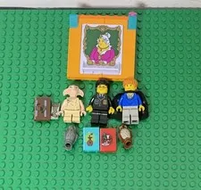 Lego Harry Potter Minifigues Dobby Sock Turquoise Red Spell Books Owls Fat Lady