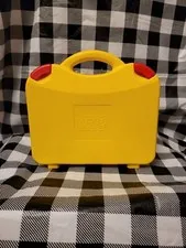 Lego Carrying Case Brief Case Storage Container Yellow With Moveable Dividers
