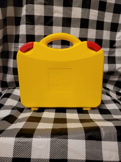 Lego Carrying Case Brief Case Storage Container Yellow With Moveable Dividers