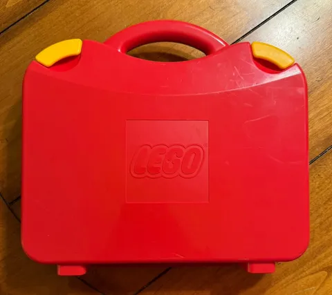 VTG Lego Briefcase Storage Box w/handle Compartments Filled w Mix Legos/Figures