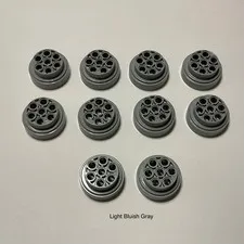 LEGO Wheel 31mm D. x 15mm Technic with 7 Pin Holes 60208 - Light Bluish Gray x10