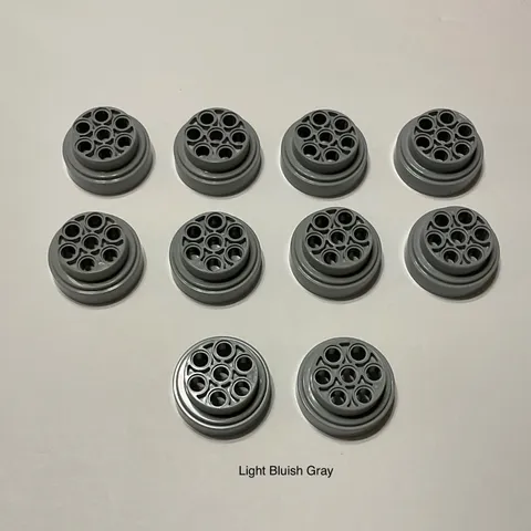 LEGO Wheel 31mm D. x 15mm Technic with 7 Pin Holes 60208 - Light Bluish Gray x10
