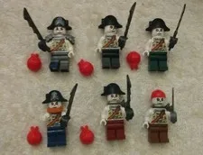 Lot Of 6 Lego Pirate, Skeleton Pirate, Buccaneer, Bandit 100% Lego 