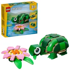 LEGO Creator 3-in-1 Turtle Water Lily 31377 Chameleon Frog Building Set