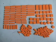 LEGO BULK LOT 168 ORANGE SMOOTH TILES 1X1 1X2 1X3  1X4 1X6 2X2 2X4