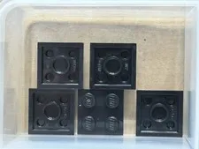 LEGO Parts - Black Plate 2 x 2 - No 3022 - QTY 5