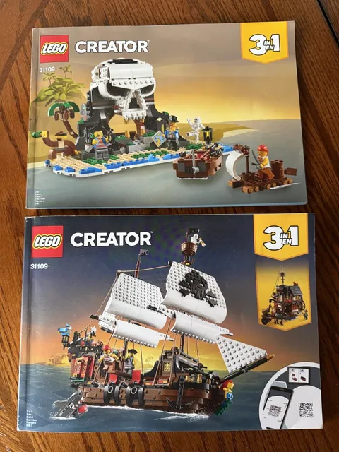 LEGO Creator 31109 Manual Books 1 & 2 Instructions Only Pirate Ship Skull 2020