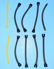 Lego Hose Flexible Black Tube 8.5L With Ends Space Star Wars Tab-less Lot Of 10