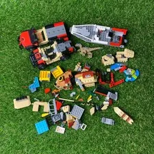 LEGO Jurassic World Lot Mosasaurus Raptor Off Road Vehicle Toy Pieces As Is
