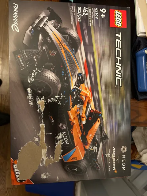 LEGO TECHNIC: Neom Mclaren Formula E Race Car (42169) new in torn box