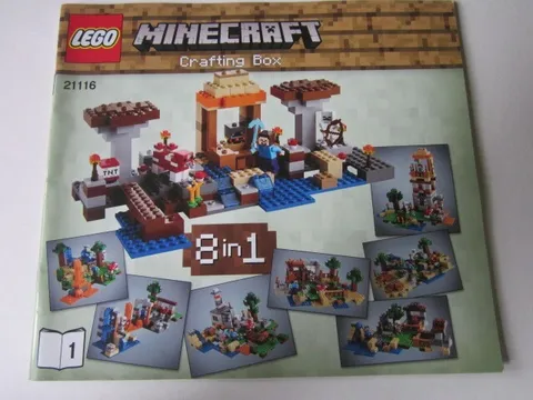 Lego Building Instructions Minecraft 21116 Crafting Box 8 in 1 Parts 1 and 2