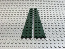 2x LEGO Dark Green Wing Wedge Plate 12x3 Left & Right 7707 8038 #47397 98