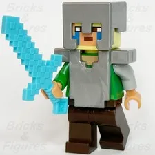 LEGO® Minecraft Explorer Minifigure Flat Silver Armour Dungeons 21176 min103