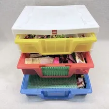 LEGO Friends Huge Storage Drawer Organizer w/ Mixed Parts Minidolls Figures Lot