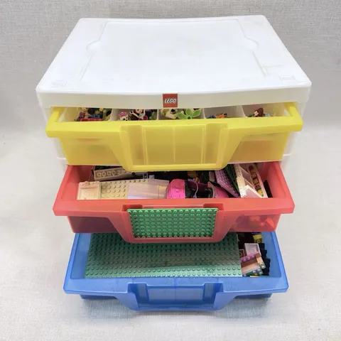 LEGO Friends Huge Storage Drawer Organizer w/ Mixed Parts Minidolls Figures Lot