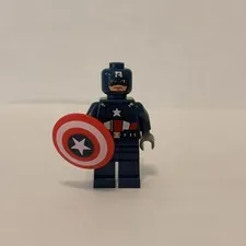 LEGO Minifigure Captain America Dark Blue Suit sh014 Super Heroes Avengers