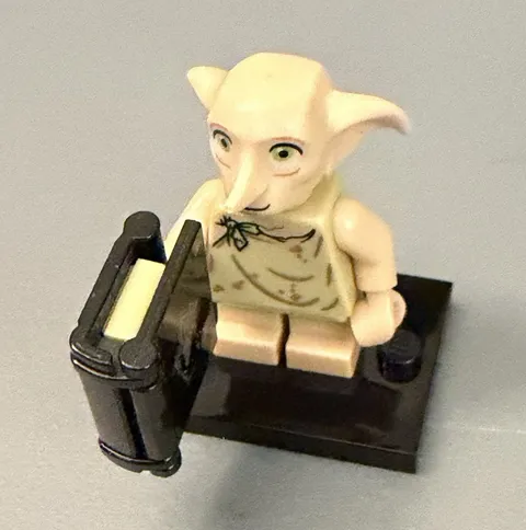 LEGO Harry Potter Dobby Minifigure w/ Book Accessory & Black Display Stand