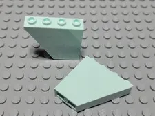 New LEGO Lot of 2 Light Aqua 4x1x3 Inverted Slope Pieces