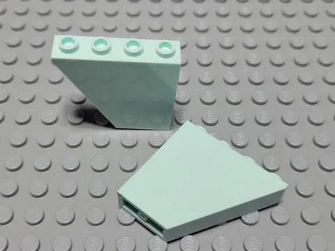 New LEGO Lot of 2 Light Aqua 4x1x3 Inverted Slope Pieces