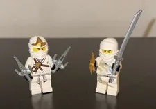 LEGO Ninjago Minifigure Lot White Ninja Zane ZX njo0053 & Zane Pilot njo0001