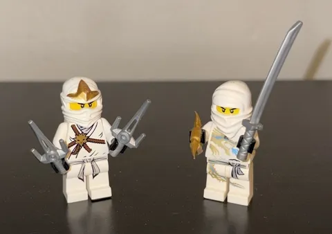LEGO Ninjago Minifigure Lot White Ninja Zane ZX njo0053 & Zane Pilot njo0001