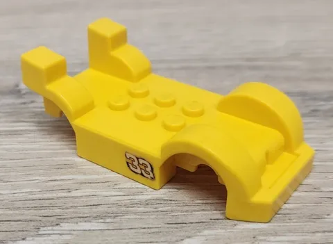 Lego 85454 Yellow Vehicle Base 4 x 8 with Front Bumper Tall Curved Rear Fenders