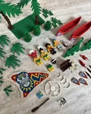 Vintage LEGO 6278 Enchanted Island 6256 Catamaran Islanders Sail Canoes Lot