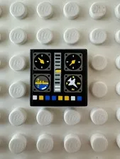 LEGO Tile 2 x 2 with Avionics Controls Pattern (Sticker) 3068pb0119 - Set 8222