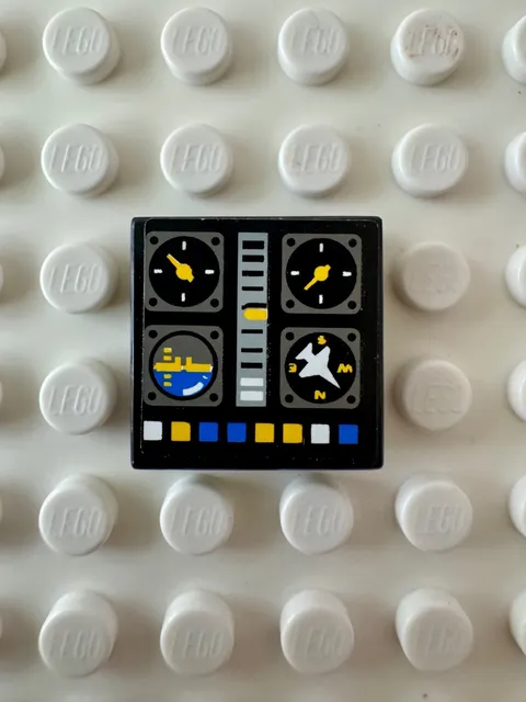 LEGO Tile 2 x 2 with Avionics Controls Pattern (Sticker) 3068pb0119 - Set 8222