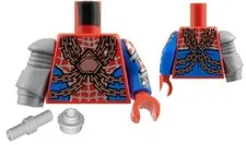 Lego New Minifig Torso Red Chain Silver Webbing Mech Arm Cyborg Spider-Man sp7