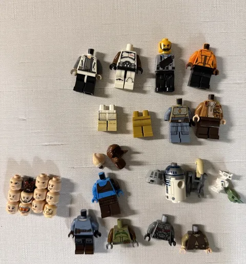 LEGO Star Wars Parts Lot Heads Torsos R2-D2 Boba Clone Darth Maul Jedi